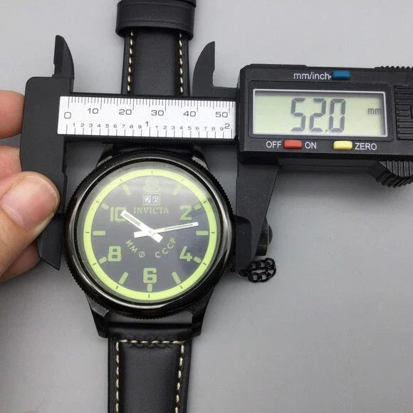 Invicta Russian Diver Mens 52mm Watch Black Dial Date Model 4338 New Battery